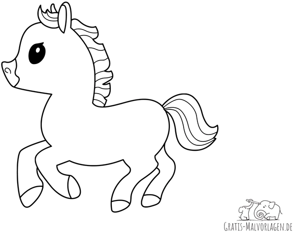 malvorlage-froehliches-pony-mit-bewegter-maehne