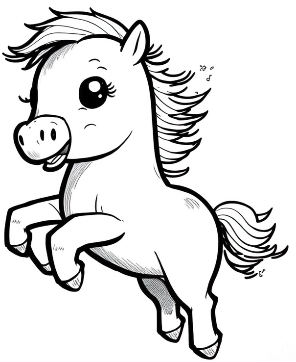 malvorlage-froehliches-pony-zum-ausmalen