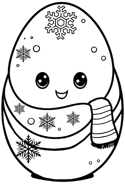 malvorlage-froehliches-winter-ei-mit-schneeflocken-und-schal