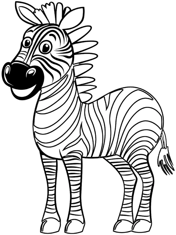malvorlage-fröhliches-zebra-mit-streifen