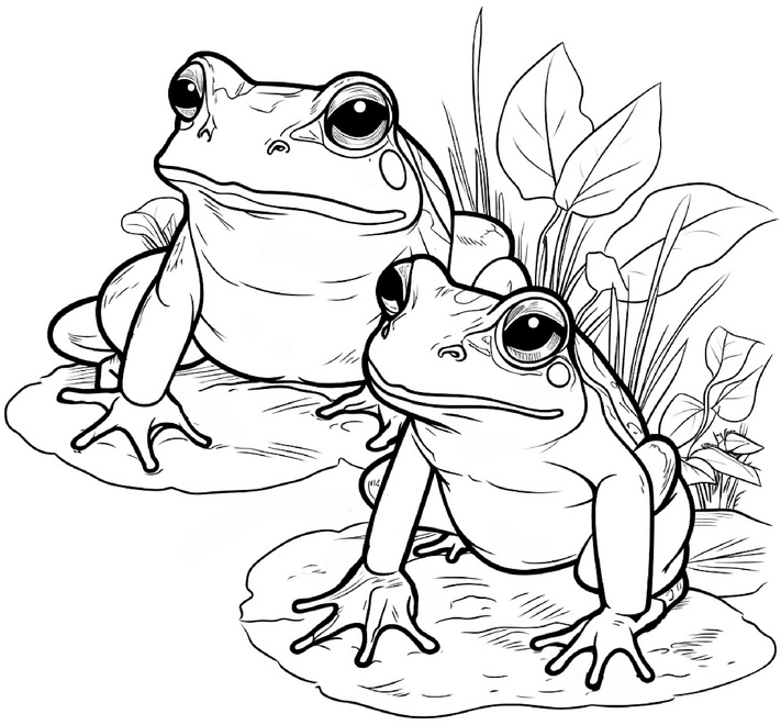 malvorlage-froesche-in-der-natur