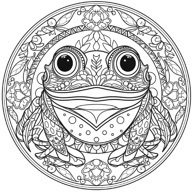 malvorlage-frosch-im-mandala-stil