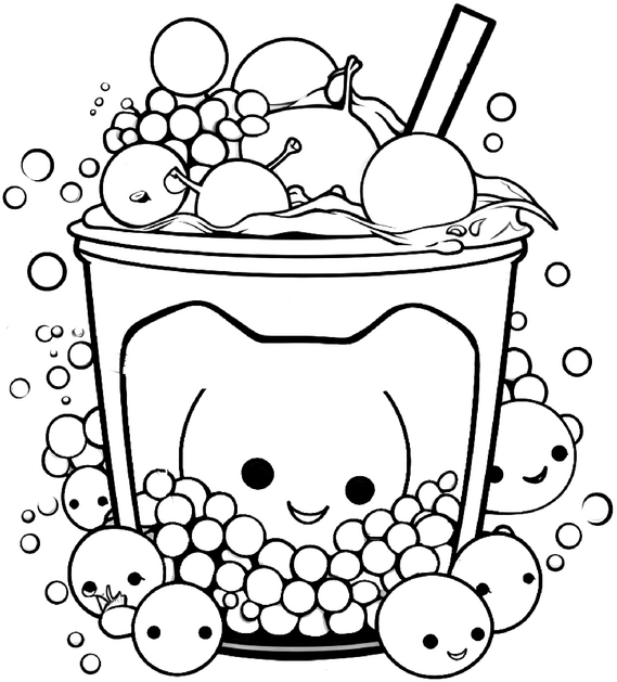 malvorlage-fruchtiges-getraenk-mit-laechelnden-fruechten
