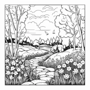 malvorlage-fruehling-blumen-fluss