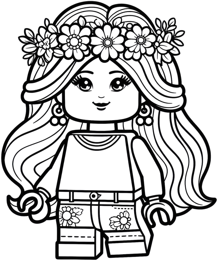 malvorlage-fruehlingsfigur-mit-blumenkranz