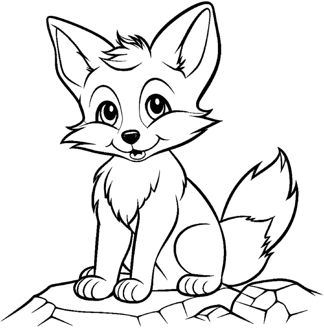 malvorlage-fuchs-auf-stein