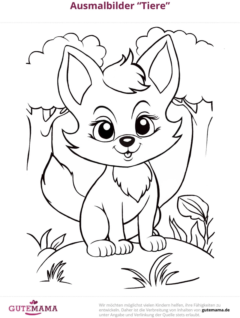 malvorlage-fuchs-in-der-natur-zum-ausmalen