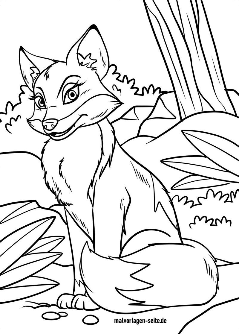 malvorlage-fuchs-in-der-natur