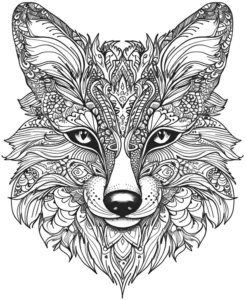 malvorlage-fuchs-mit-kunstvollen-mustern