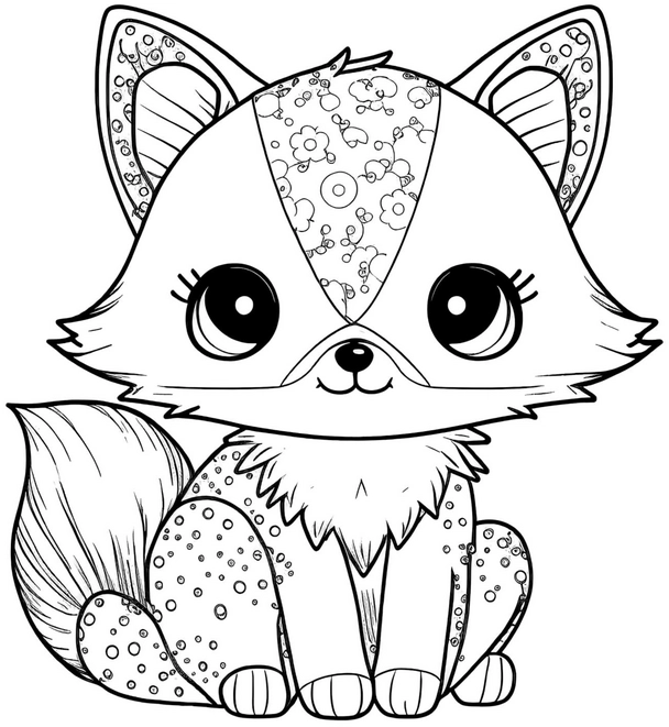 malvorlage-fuchs-mit-mustern-und-details