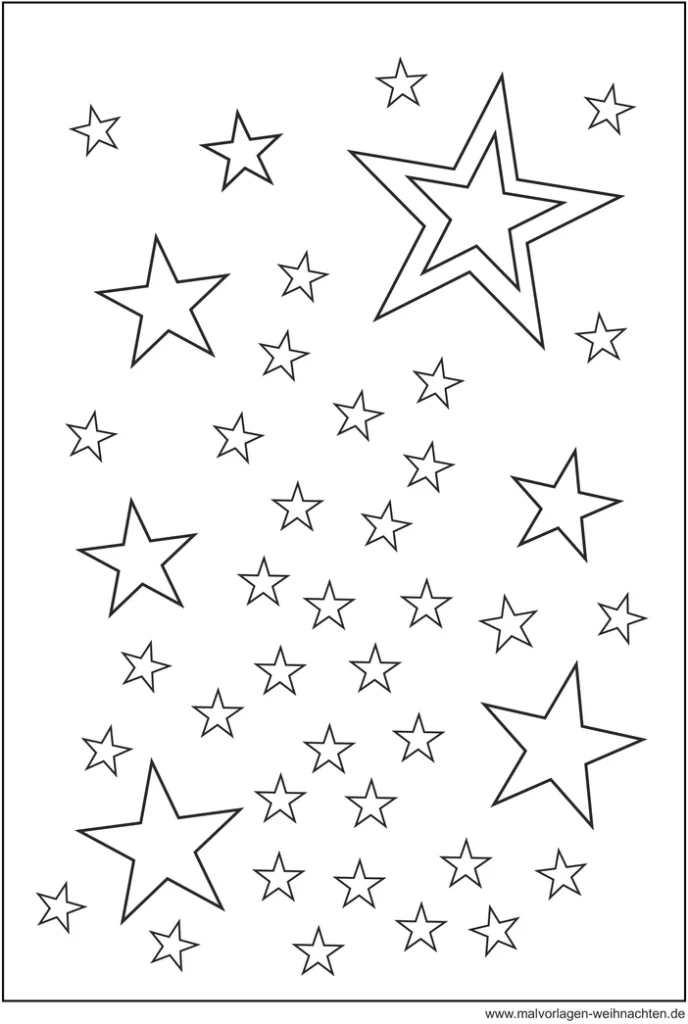 malvorlage-funkelnde-sterne-im-himmel