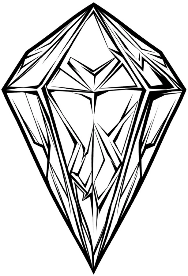 malvorlage-funkelnder-diamant-ausmalbild
