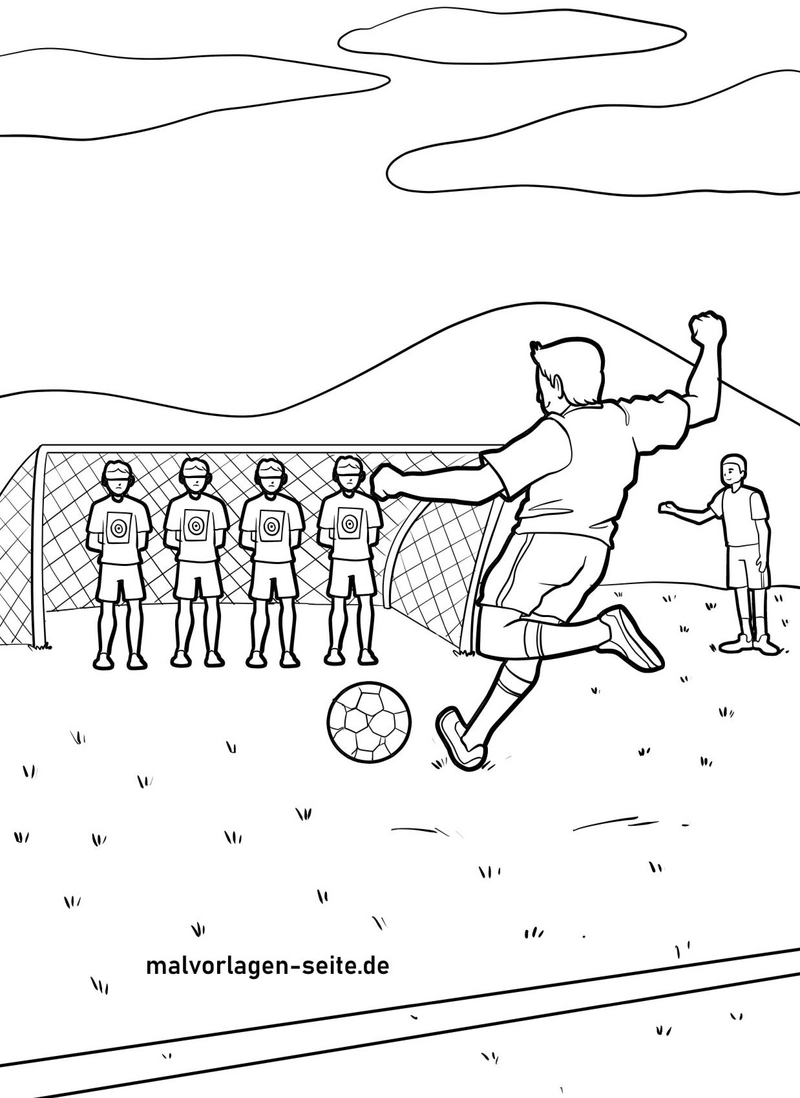 malvorlage-fussball-freistoss-szene-mit-spielern