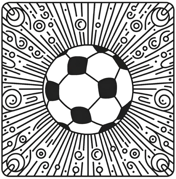 malvorlage-fussball-mit-dynamischen-mustern
