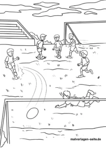 malvorlage-fussballspiel-auf-dem-fussballfeld