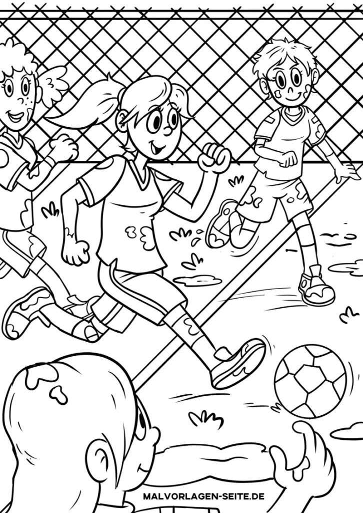malvorlage-fussballspielende-kinder-sportplatz