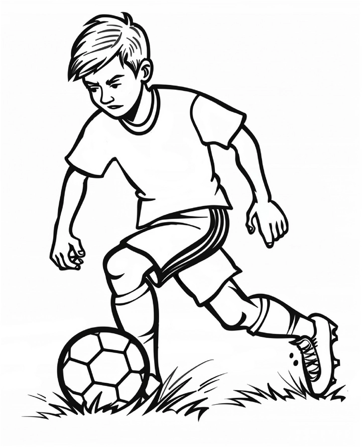 malvorlage-fussballspieler-im-gras