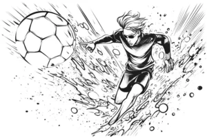 malvorlage-fussballspieler-in-aktion-ausmalbild