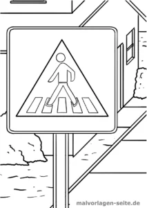 malvorlage-fussgaengerueberweg-verkehrsschild