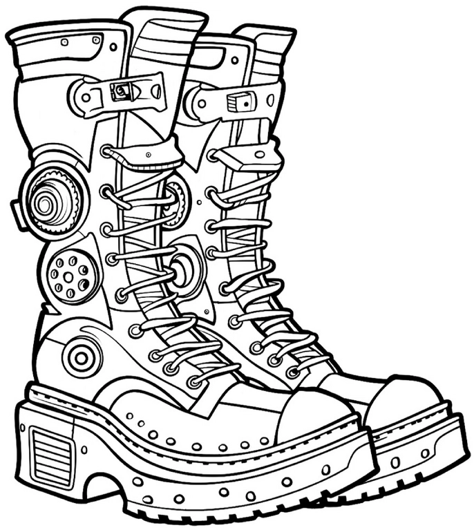 malvorlage-futuristische-stiefel-ausmalen