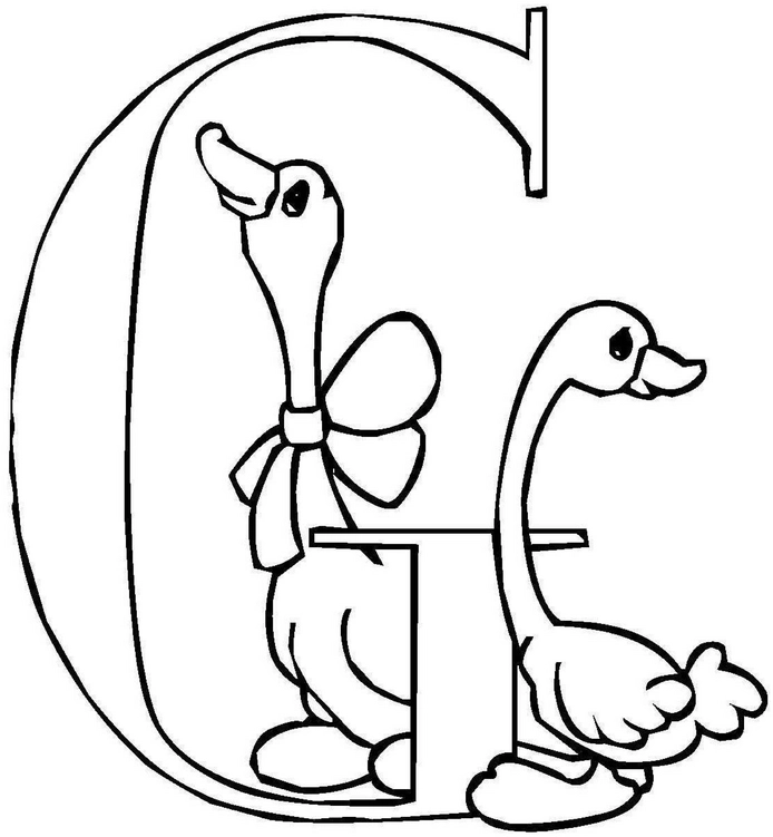 malvorlage-g-mit-gaensen