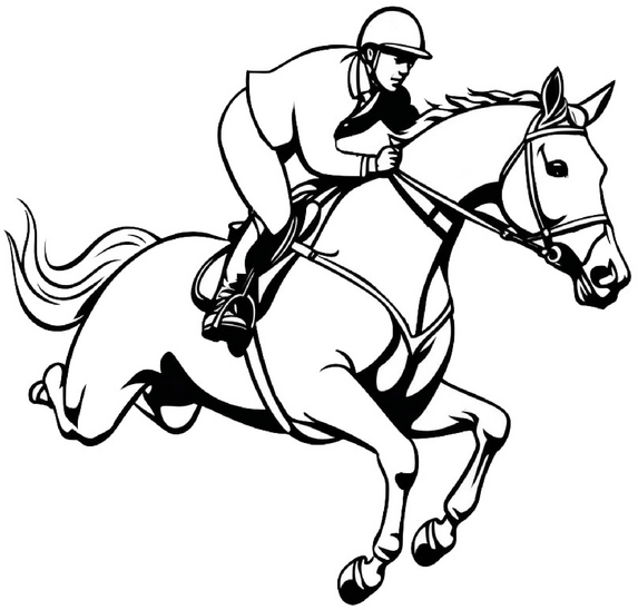 malvorlage-galoppierendes-pferd-mit-reiter