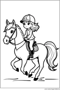 malvorlage-galoppierendes-pferd-reiter