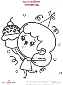 malvorlage-geburtstag-fröhliches-kind-cupcake
