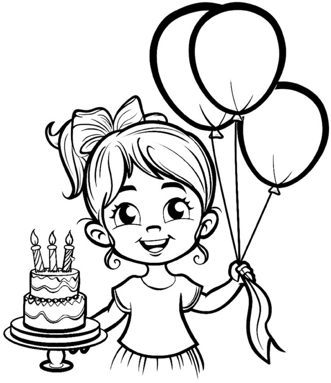 malvorlage-geburtstag-maedchen-kuchen-luftballons