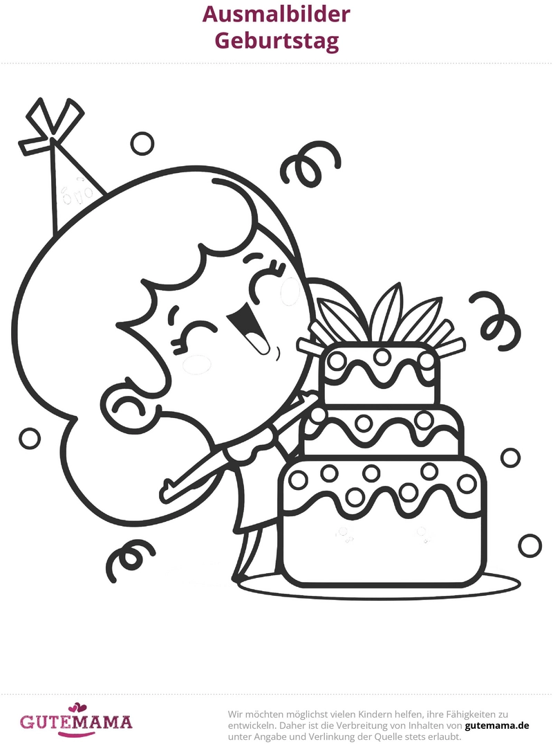 malvorlage-geburtstag-maedchen-mit-torte