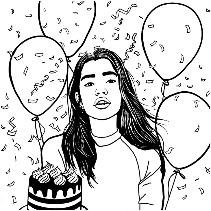 malvorlage-geburtstagsfeier-mit-luftballons-und-kuchen
