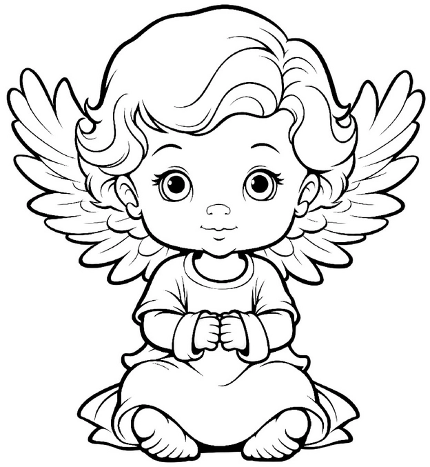 malvorlage-gefluegelter-heiterer-engel