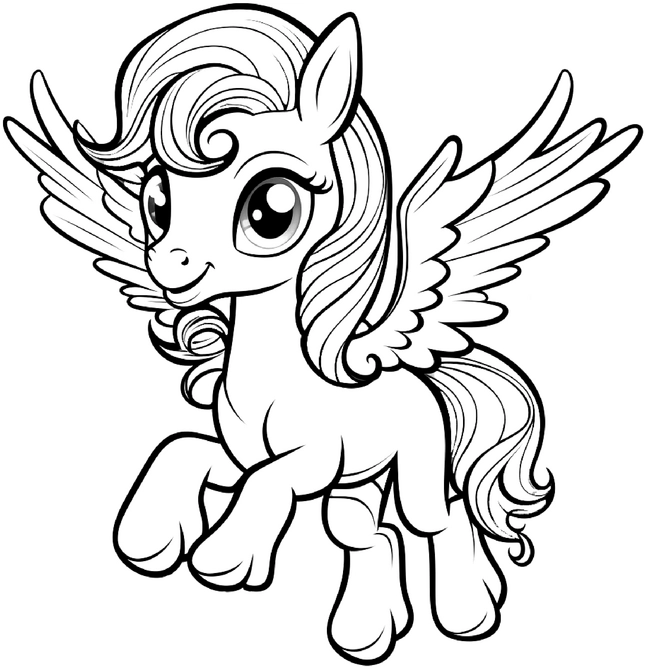 malvorlage-gefluegeltes-pony-fuer-kreative-ausmalstunden