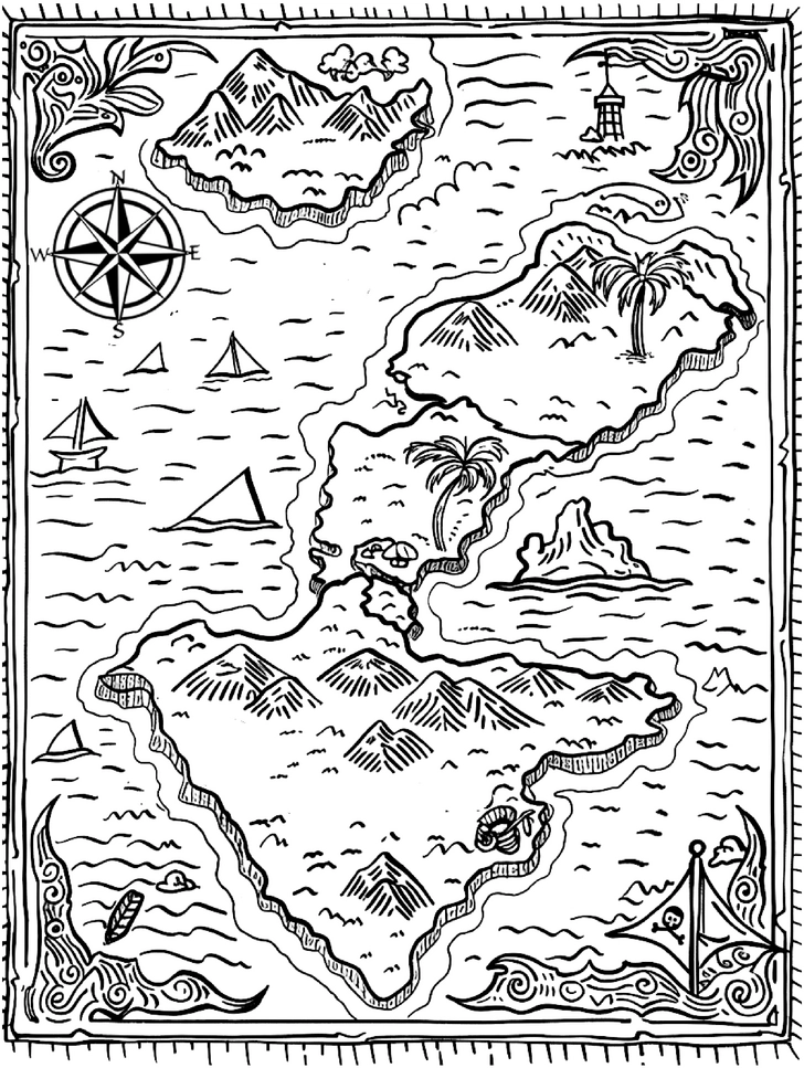 malvorlage-geheime-schatzkarte-ausmalbild