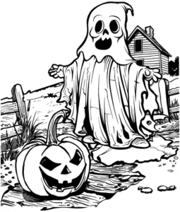 malvorlage-geist-und-kuerbis-fuer-halloween