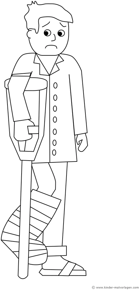 malvorlage-geknicktes-bein-mit-kruecken