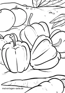 malvorlage-gemuese-paprika-karotten-ausmalen