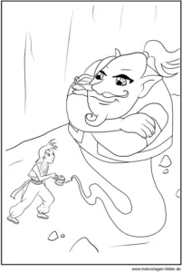 malvorlage-genie-und-junge-aus-der-wunderlampe