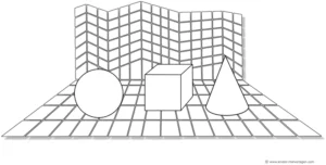 malvorlage-geometrische-formen-kugel-wuerfel-kegel