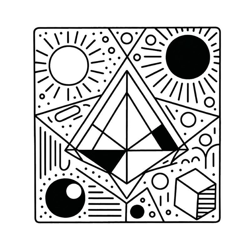 malvorlage-geometrische-formen-und-himmelskoerper