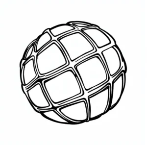 malvorlage-geometrische-kugel-gitterstruktur