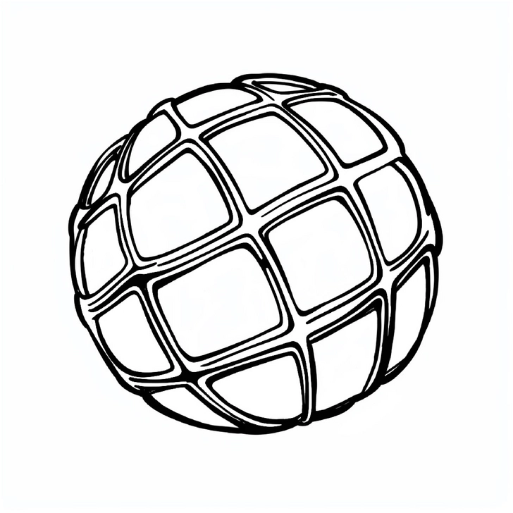 malvorlage-geometrische-kugel-gitterstruktur