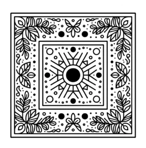 malvorlage-geometrische-muster-florale-elemente