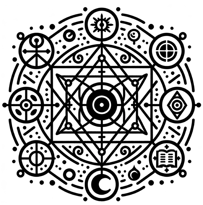 malvorlage-geometrische-symbole-mystische-zeichen