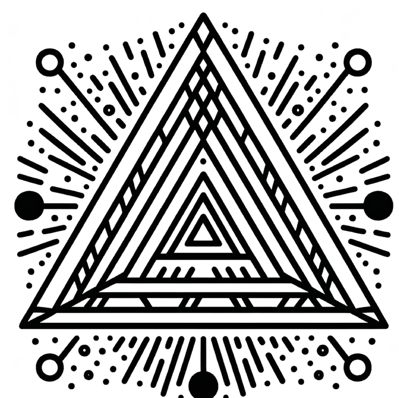 malvorlage-geometrisches-dreieck-mit-linienmuster