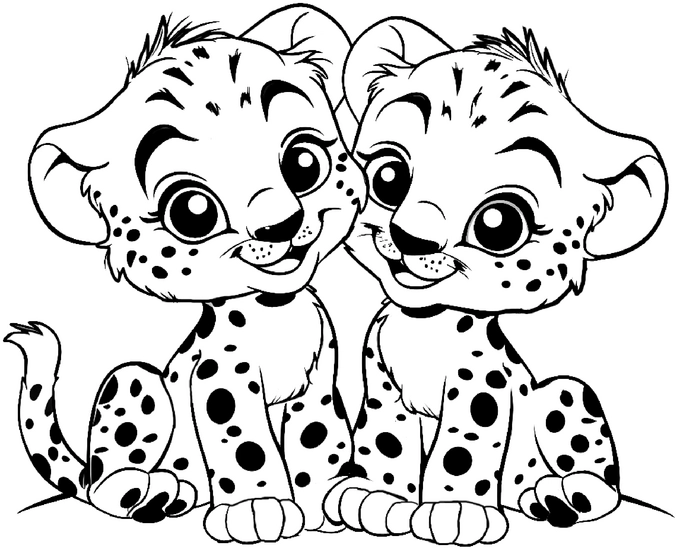 malvorlage-gepardenbabys-zum-ausmalen