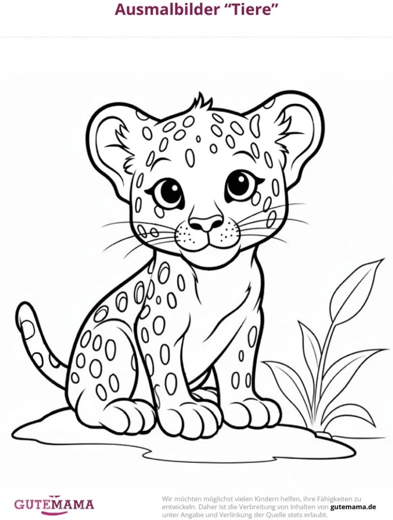 malvorlage-gepunkteter-leopard-ausmalbild