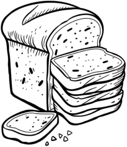 malvorlage-geschnittenes-brot-ausmalbild