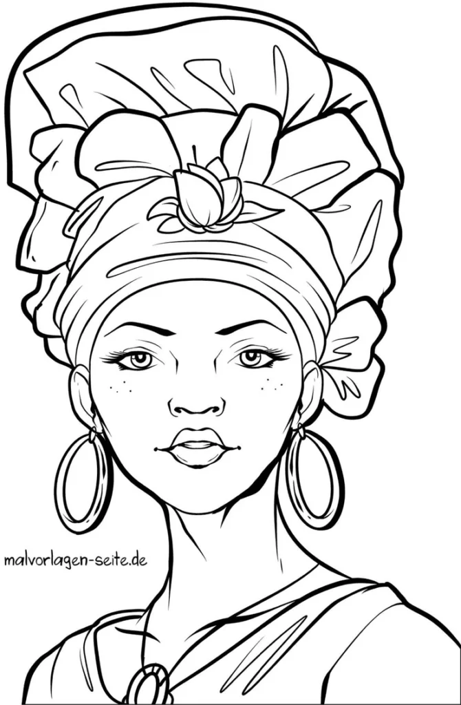 malvorlage-gesicht-kopftuch-fuer-kreative-ausmalstunden