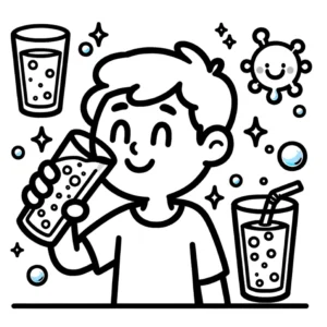 malvorlage-getraenketrinken-fröhlicher-junge